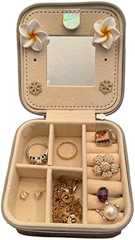 Valms Travellry Box מארגן | תיבת מארגן תכשיטים הולוגרגיים, שרשרת ונשים צמידי עגיל,